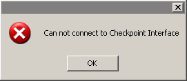 Can not connect Checkpoint Interface
